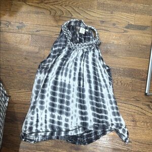 St tropez west Stylish Black and Gray tie dye Women's Top large